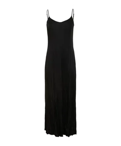 Michael Kors Crepe Satin Suspender Dress In Black