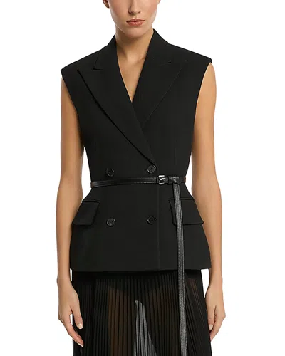 Michael Kors Crepe Sculpt Sleeveless Top In Black