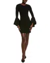 Michael Kors Collection Crepe Wool-blend Sheath Dress In Black