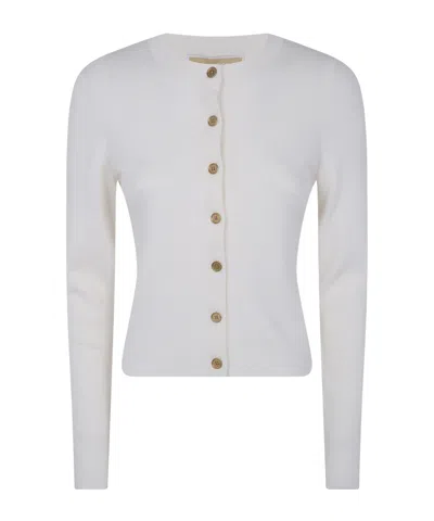 Michael Kors Crew Neck Cardigan In White