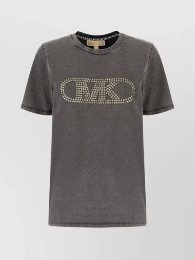 Michael Kors Crew Neck Cotton T-shirt In Black