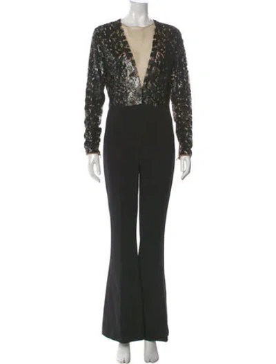 Pre-owned Michael Kors Crew Neck Jumpsuit In Black