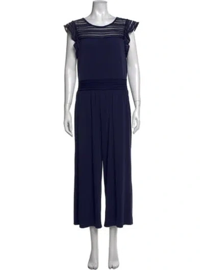 Pre-owned Michael Kors Crew Neck Jumpsuit In Blue