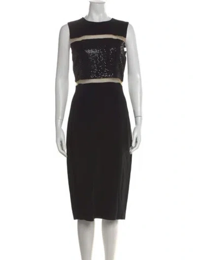 Pre-owned Michael Kors Crew Neck Knee-length Dress In Black