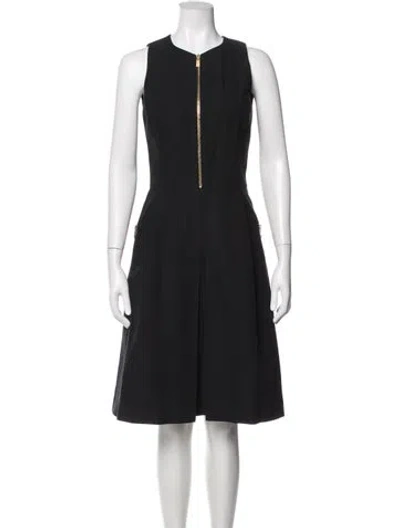Pre-owned Michael Kors Crew Neck Knee-length Dress In Black