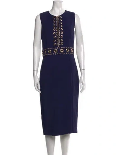 Pre-owned Michael Kors Crew Neck Knee-length Dress In Blue