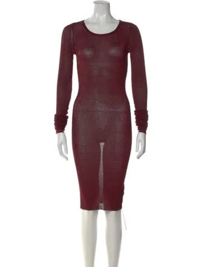 Pre-owned Michael Kors Crew Neck Knee-length Dress In Burgundy