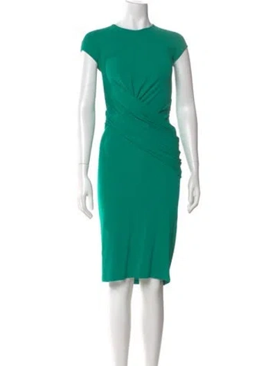 Pre-owned Michael Kors Crew Neck Knee-length Dress In Green