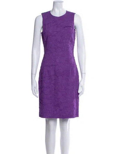Pre-owned Michael Kors Crew Neck Knee-length Dress In Purple