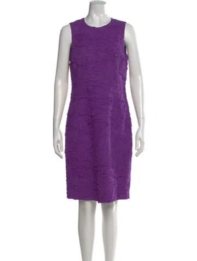 Pre-owned Michael Kors Crew Neck Knee-length Dress In Purple