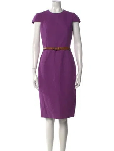 Pre-owned Michael Kors Crew Neck Knee-length Dress In Purple