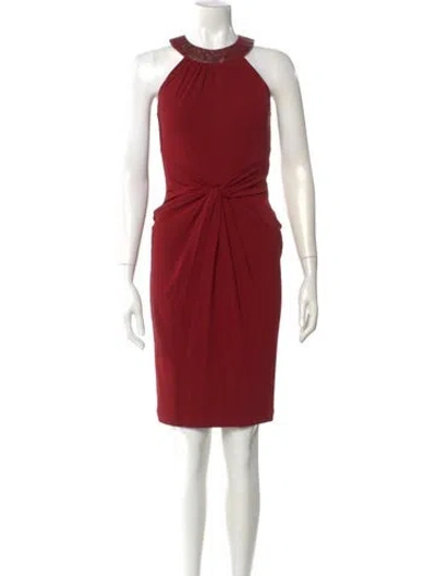 Pre-owned Michael Kors Crew Neck Knee-length Dress In Red