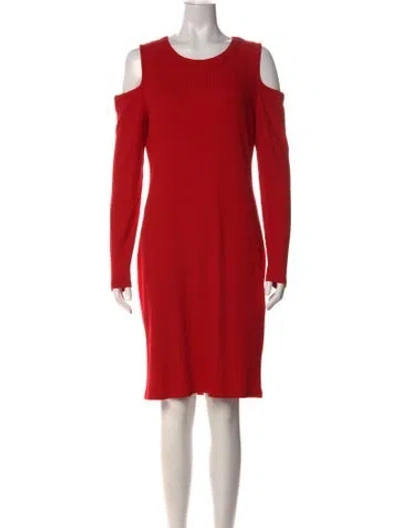 Pre-owned Michael Kors Crew Neck Knee-length Dress In Red