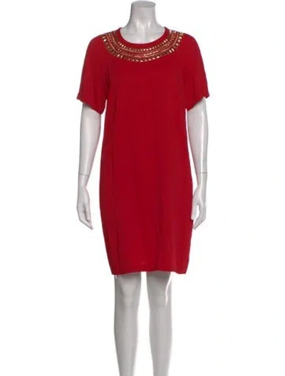 Pre-owned Michael Kors Crew Neck Knee-length Dress W/ Tags In Red