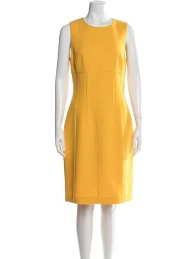 Pre-owned Michael Kors Crew Neck Knee-length Dress In Yellow