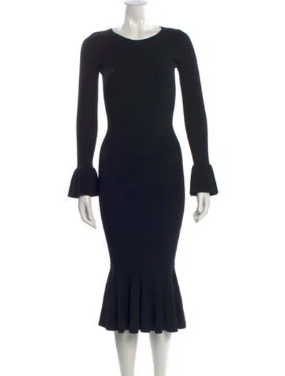 Pre-owned Michael Kors Crew Neck Long Dress In Black