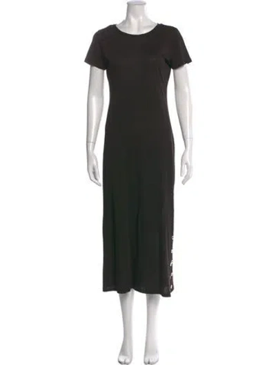 Pre-owned Michael Kors Crew Neck Long Dress In Black