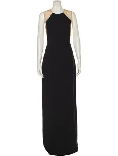Pre-owned Michael Kors Crew Neck Long Dress In Black