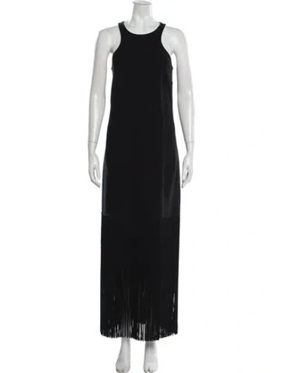 Pre-owned Michael Kors Crew Neck Long Dress In Black