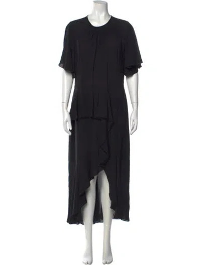 Pre-owned Michael Kors Crew Neck Long Dress In Black