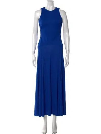 Pre-owned Michael Kors Crew Neck Long Dress In Blue
