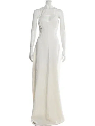 Pre-owned Michael Kors Crew Neck Long Dress In Neutral