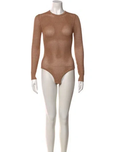 Pre-owned Michael Kors Crew Neck Long Sleeve Bodysuit In Multi