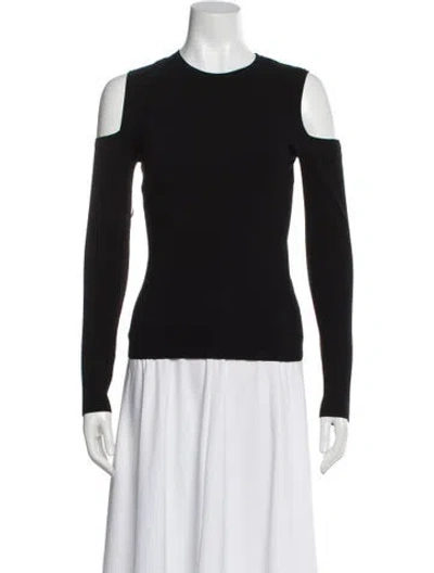 Pre-owned Michael Kors Crew Neck Long Sleeve Top In Black
