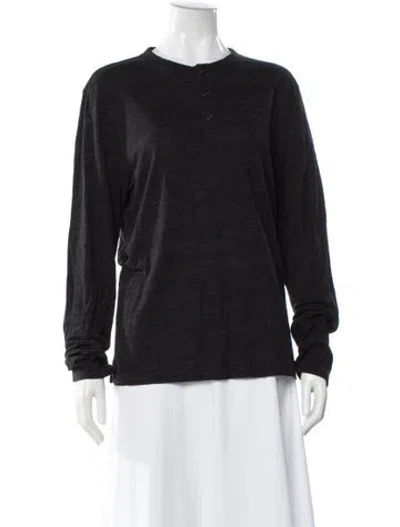 Pre-owned Michael Kors Crew Neck Long Sleeve Top In Gray