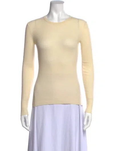 Pre-owned Michael Kors Crew Neck Long Sleeve Top In Neutrals