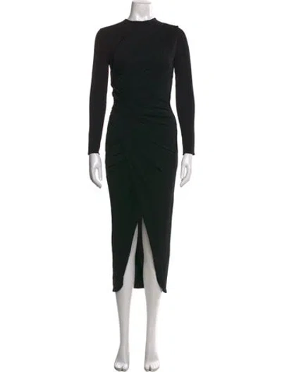 Pre-owned Michael Kors Crew Neck Midi Length Dress In Black