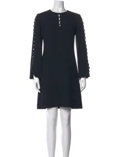 Pre-owned Michael Kors Crew Neck Mini Dress In Black