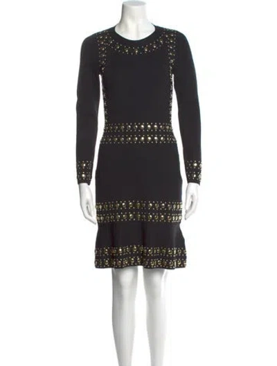 Pre-owned Michael Kors Crew Neck Mini Dress In Black