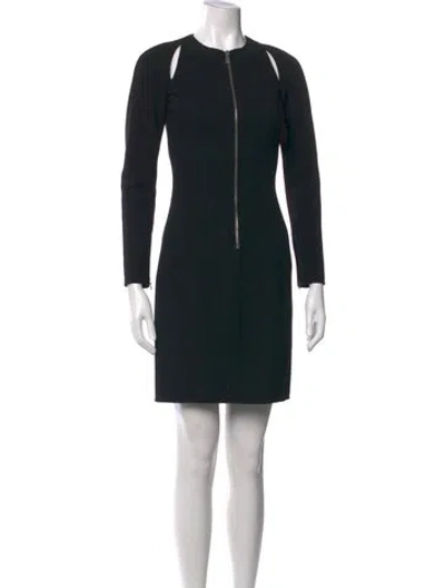Pre-owned Michael Kors Crew Neck Mini Dress In Black
