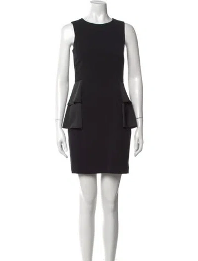 Pre-owned Michael Kors Crew Neck Mini Dress In Black