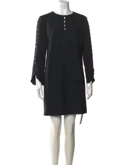 Pre-owned Michael Kors Crew Neck Mini Dress In Black