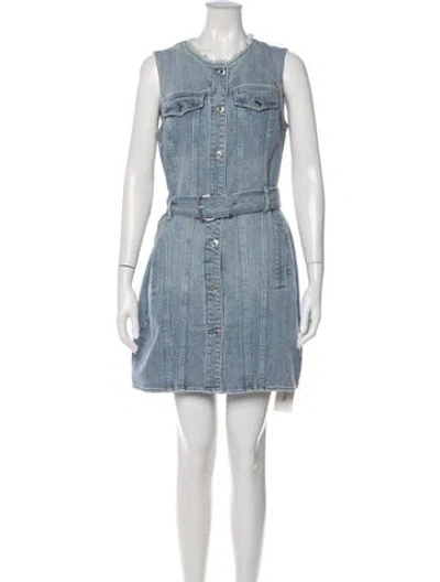 Pre-owned Michael Kors Crew Neck Mini Dress In Blue