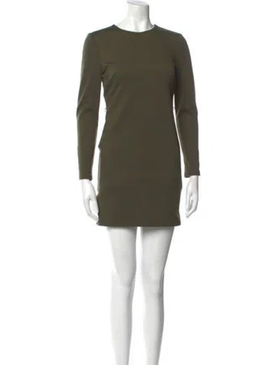 Pre-owned Michael Kors Crew Neck Mini Dress In Green