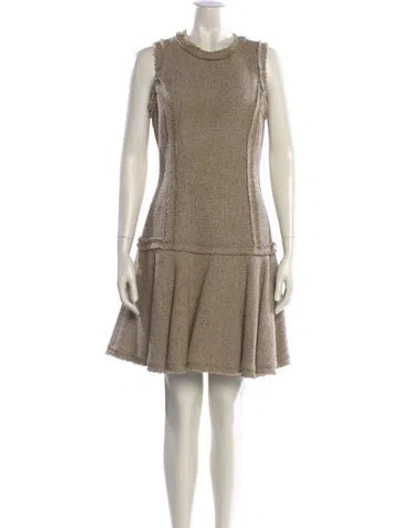 Pre-owned Michael Kors Crew Neck Mini Dress In Neutral