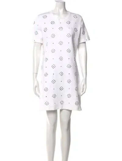 Pre-owned Michael Kors Crew Neck Mini Dress In White