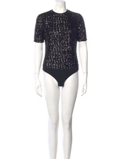 Pre-owned Michael Kors Crew Neck Short Sleeve Bodysuit W/ Tags In Blue