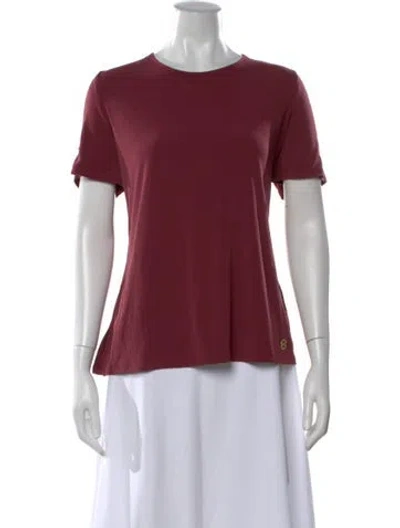 Pre-owned Michael Kors Crew Neck Short Sleeve T-shirt In Burgundy
