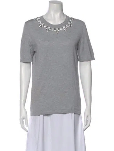 Pre-owned Michael Kors Crew Neck Short Sleeve T-shirt In Gray