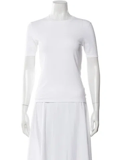 Pre-owned Michael Kors Crew Neck Short Sleeve T-shirt In White