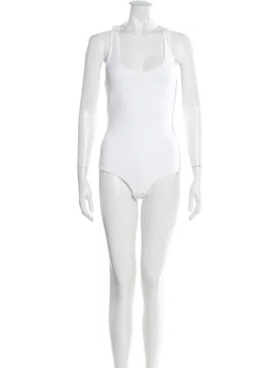 Pre-owned Michael Kors Crew Neck Sleeveless Bodysuit In White