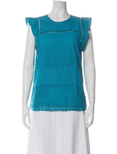 Pre-owned Michael Kors Crew Neck Sleeveless Top In Blue