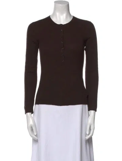 Pre-owned Michael Kors Crew Neck Sweater In Brown