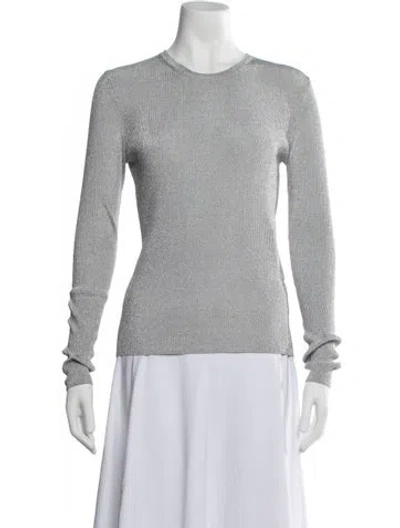 Pre-owned Michael Kors Crew Neck Sweater In Metallic/silver