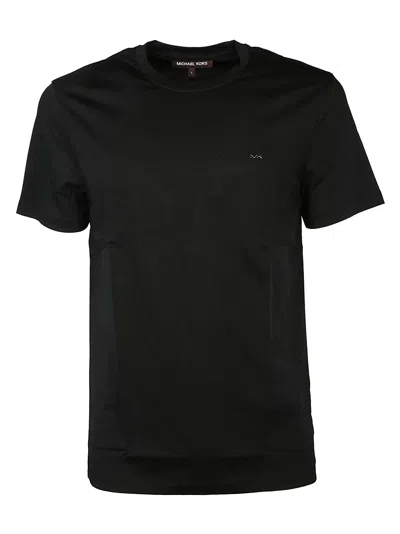Michael Kors Logo Embroidered Crewneck T-shirt In Black