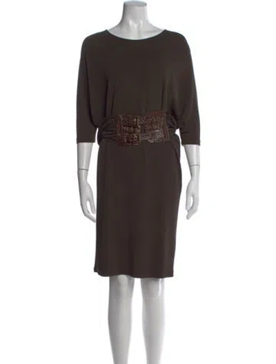 Pre-owned Michael Kors Crew Neck Three-quarter Sleeve Top In Brown
